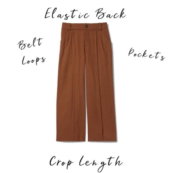 Cabi Cruise Crop Pants Linen Blend Elastic Waist Back Spring 2024 Sienna Small - Picture 6 of 8